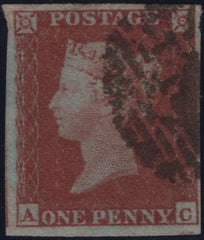 138689 1852 1D PL.157 (SG8) LETTERED AC IN STATE ONE WITHOUT RE-ENTRY, GOOD TO FINE USED.