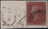 138691 1852 1D PL.157 (SG8)(RJ WITH CONSTANT VARIETY) FINE USED ON PEICE.