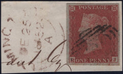 138691 1852 1D PL.157 (SG8)(RJ WITH CONSTANT VARIETY) FINE USED ON PEICE.