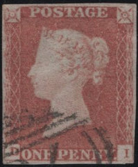138706 1848 1D PL.80(SG8)(DI) GOOD TO FINE USED.
