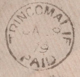 138747 1878 MAIL HULL TO CEYLON WITH 8D ORANGE (SG156)(AE).