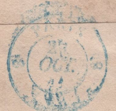 138760 1841 MAIL LONDON TO LYON, FRANCE, POST PAID AND 'T.P/St. Jame's St' HAND STAMP (L505/STJA19).