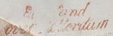 138761 1840 MAIL LONDON TO COLOGNE, POST PAID TO ROTTERDAM WITH VARIOUS HAND STAMPS.