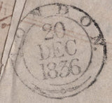 138763 1836 LETTER LONDON TO PARIS, POST PAID TO PARIS.