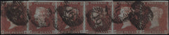 138770 1849 1D PL.96 (SG8) HORIZONTAL USED STRIP OF SIX.