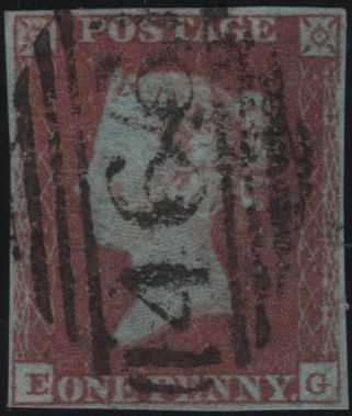 138806 1849 1D PL.89 (SG8)(EG CONSTANT VARIETY 'MARKS NE SQUARE').
