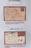 138813 1846-1888 COLLECTION OF UNDERPAID MAIL (26 ITEMS), 24 WITH 'MORE TO PAY' HAND STAMPS OR CHARGE MARKS.
