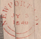 138823 1840 1D MULREADY WRAPPER USED LOCALLY IN NEWPORT, MONMOUTHSHIRE.