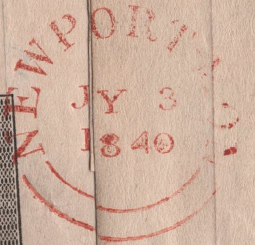 138823 1840 1D MULREADY WRAPPER USED LOCALLY IN NEWPORT, MONMOUTHSHIRE.