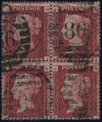 138830 1868 1D PL.112 (SG43) USED BLOCK OF FOUR.