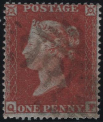 138845 1854 DIE 1 1D PL.193 (SG17)(QF) FINE USED.
