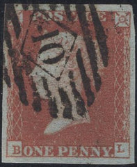 138877 1849 1D PL.96 (SG8)(BL) FINE USED.