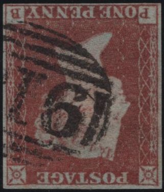 138888 1849 1D PL.90 WATERMARK INVERTED (SG8Wi) GOOD TO FINE USED.