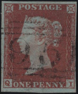 138889 1849 1D PL.90 THICK OUTER FRAME TO STAMP (SG8g) GOOD TO FINE USED.