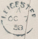 138897 1858 MAIL RUGBY TO LEICESTER WITH 'RUGBY/659' SPOON ORIGINAL IMPRESSION (RA113).