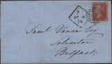 138898 1856 MAIL DUBLIN TO BELFAST WITH DUBLIN DIAMOND SPOON TYPE A7 (RA69).