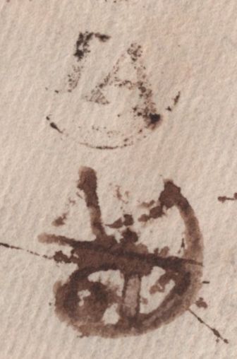 138905 CIRCA 1790 WRAPPER LONDON TO CAMBRIDGE WITH BISHOP MARK AND RECEIVERS HAND STAMP.