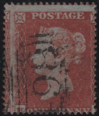 138922 1854 DIE 1 1D PL.188 (SG17)(MI) MISPLACED SHEET VARIETY, GOOD USED.