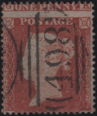 138923 1854 DIE 1 1D PL.185 (SG17)(HK) MISPLACED SHEET LETTER, FINE USED.