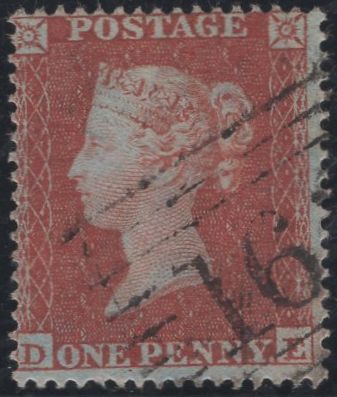 138940 1854 DIE 1 1D PL.194 (SG17)(DE) FINE TO VERY FINE USED.