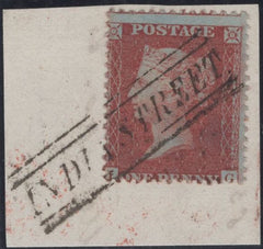 138944 1856 DIE 2 1D PL.22 (SG29)(IG) GOOD USED ON PIECE, MISSING IMPRIMATUR LETTERING.