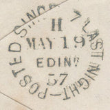 138945 1857 MAIL EDINBURGH TO DALKEITH WITH 'CANONGATE' SCOTS LOCAL CANCELLATION TYPE XVII.