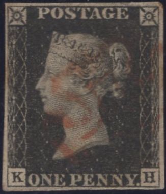 138947 1840 1D BLACK PL.6 (SG2)(KH) FINE USED.