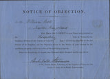 138953 1857 'NOTICE OF OBJECTION' USED IN LEICESTER WITH 3D ROSE PL.19 (SG144)(QE).