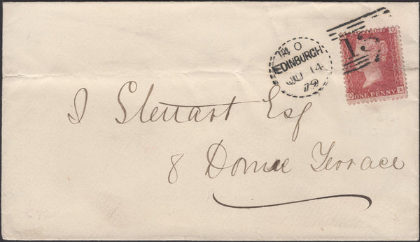 138969 1879 MAIL USED IN EDINBURGH WITH DOTTED CIRCLE (RA13).