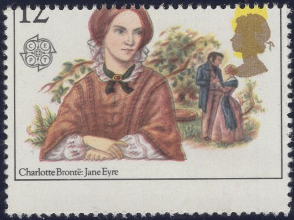 138972 1980 12P FAMOUS AUTHORESSES (CHARLOTTE BRONTE JANE EYRE)(SG1125) PERFORATION AND COLOUR SHIFT.