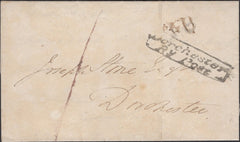 138975 1840 MAIL STEEPLETON, DORSET TO DORCHESTER WITH 'Dorchester/Py Post' HAND STAMP (DT247).