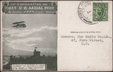 138984 1911 FIRST OFFICIAL U.K. AERIAL POST/LONDON POST CARD IN OLIVE-GREEN WITH 'H.T.J.' ADVERT ON REVERSE.