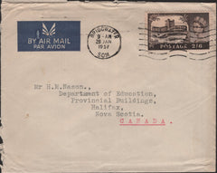 138988 1959 AIR MAIL BRIDGWATER TO NOVA SCOTIA WITH 2/6 CASTLE.