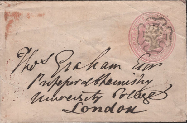 138994 1843 1D PINK ENVELOPE EDINBURGH TO LONDON WITH EDINBURGH MALTESE CROSS.