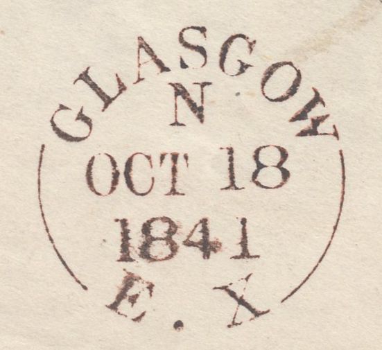 139001 1841 MAIL GLASGOW LOCAL USAGE WITH 1D PL.8 (SG7)(IF).