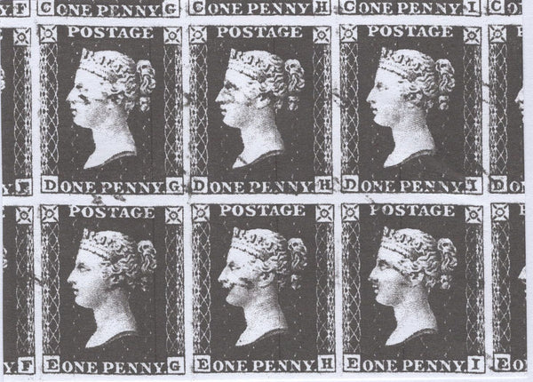 139006 1855 MATCHED PAIR DIE 2 1D PL.8 S.C.14 (SG24) AND L.C.14 (SPEC C6) LETTERED DH WITH CONSTANT VARIETY 'BLUR OUTSIDE SW SQUARE'.