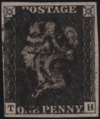 139036 1840 1D BLACK PL.10 (SG2)(TH) GOOD USED.