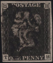 139036 1840 1D BLACK PL.10 (SG2)(TH) GOOD USED.
