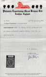 139037 1867 2S BLUE IMPERFORATE PLATE PROOF IN BLACK ON WHITE CARD.