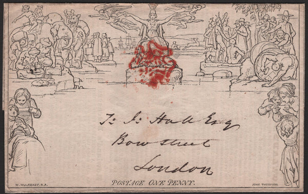 139039 1840 1D MULREADY WRAPPER WITH 'HALLETT'S POSTAGE ADVERTISER' (SPEC MA15d).