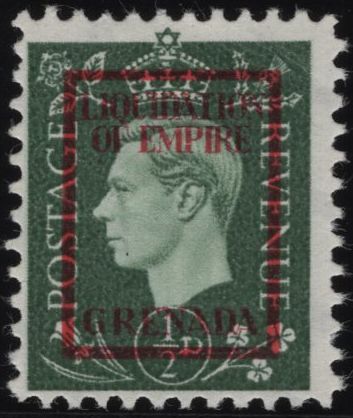 139066 1944 ½D GERMAN PROPAGANDA FORGERY 'LIQUIDATION OF EMPIRE/GRENADA' UNUSED.