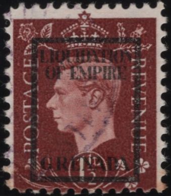 139068 1944 1½D GERMAN PROPAGANDA FORGERY 'LIQUIDATION OF EMPIRE/GRENADA' UNUSED.