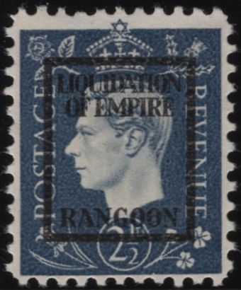 139073 1944 2½D GERMAN PROPAGANDA FORGERY 'LIQUIDATION OF EMPIRE/RANGOO' UNUSED.