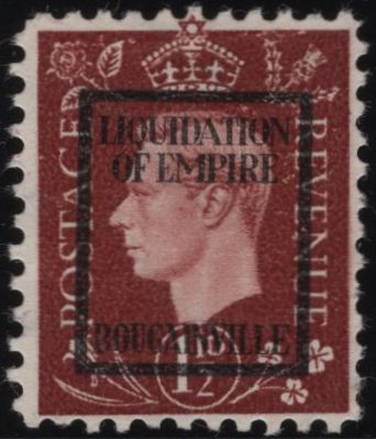 139076 1944 1½D GERMAN PROPAGANDA FORGERY 'LIQUIDATION OF EMPIRE/BOUGAINVILLE' UNUSED.