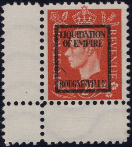 139077 1944 2D GERMAN PROPAGANDA FORGERY 'LIQUIDATION OF EMPIRE/BOUGAINVILLE' UNUSED.