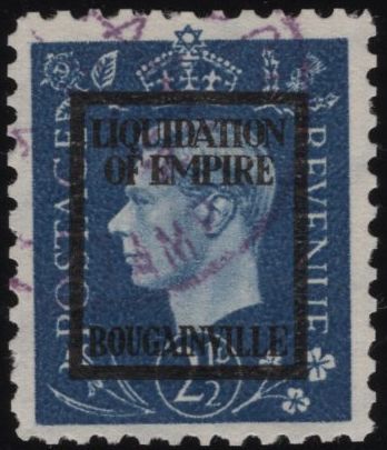139078 1944 2½D GERMAN PROPAGANDA FORGERY 'LIQUIDATION OF EMPIRE/BOUGAINVILLE' 'USED'.