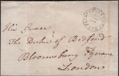 139085 1790 MAIL TO LONDON WITH CIRCULAR 'PENNY POST NOT PAID/W' HAND STAMP OF WESTMINSTER (L394).