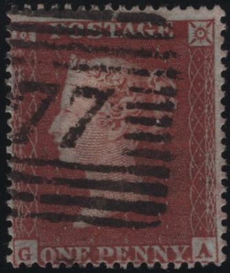 139105 1854 DIE 1 1D PL.201 (SG17)(GA) GOOD TO FINE USED.