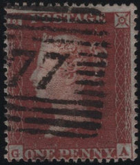 139105 1854 DIE 1 1D PL.201 (SG17)(GA) GOOD TO FINE USED.