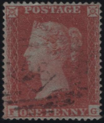 139106 1854 DIE 1 1D PL.191 (SG17)(FG) GOOD USED.